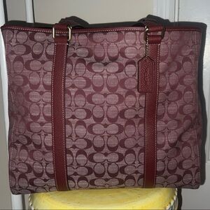 Coach Hudson Double Strap Wine Chambray